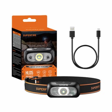 SUPERFIRE LATARKA CZOŁOWA AKUMULATOROWA CZOŁÓWKA LAMPKA NA GŁOWĘ LED 110LM