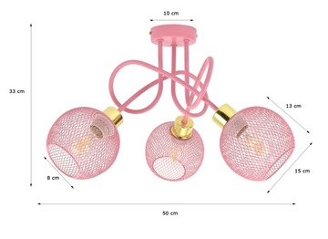 РОЗОВАЯ ЛЮСТРА ДЛЯ ДЕТСКОЙ КОМНАТЫ ДЕВОЧКИ, ПОТОЛОЧНЫЙ ПОДВЕСНОЙ ЛОФТ