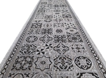 Chodnik Sznurkowy FLOORLUX MELISSA KF87A Silver Black Szary szer. 70cm