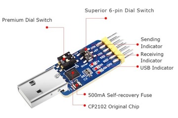 CP2102 USB TTL 6 в 1