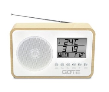 RADIO KUCHENNE drewniane Zegar Budzik RETRO