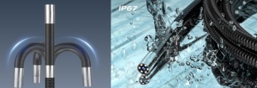 Инспекционная камера С ДВИЖУЩЕЙСЯ ГОЛОВКОЙ 720° Эндоскоп Бороскоп IP67 Мастерская