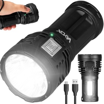 MOCNA LATARKA LED SZPERACZ AKUMULATOR USB-C VAYOX