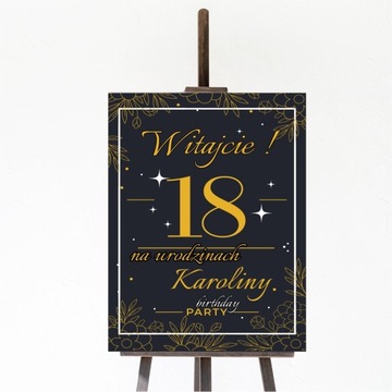 Plakat Tablica na 18-tkę personalizowana tablica powitalna na 18 urodziny
