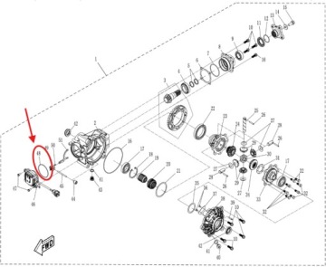 O-RING ORANGE DIFFERENTIAL GUIDE FONT Quad Linhai Landforce 650L