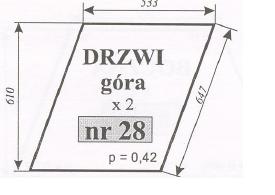 szyba drzwi góra Ursus C-385 (stary typ)