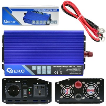 PRZETWORNICA NAPIĘCIA 12V / 230V 1000/2000W SINUS
