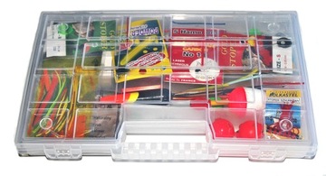 ZWIJADEŁKA + AKCESORIA W SKRZYNCE 29cm. x 19cm.