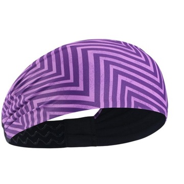 Elastyczna opaska na głowę do jogi, szeroka, odprowadzająca pot, rozciągliwa, antypoślizgowa opaska do włosów w kolorze fioletowym