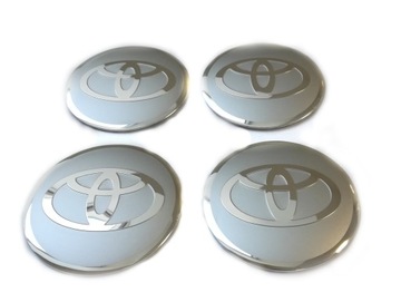 TOYOTA 4szt. NAKLEJKI EMBLEMATY 56mm ALUMINIOWE