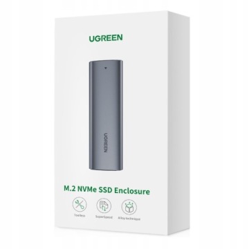 Корпус M.2 M-Key SSD UGREEN NVMe CM400 , 10 Гбит/с, USB-C