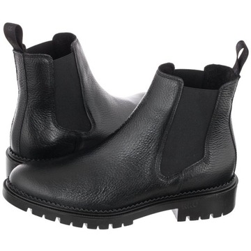 Buty Damskie Botki Skórzane Ryłko Czarne 3PVT5