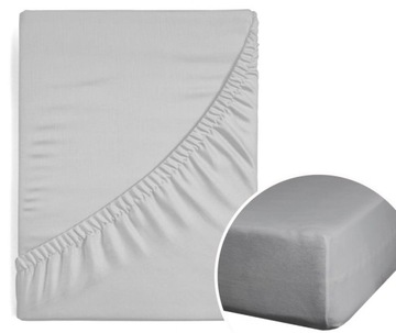 PRZEŚCIERADŁO Z GUMKĄ SATYNOWE 160X200 JASNOSZARE