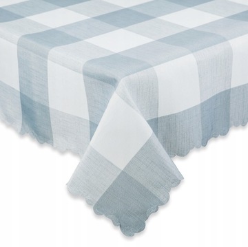 OBRUS W KRATĘ KRATKĘ SZARY 130x250 BIEŻNIK NA STÓŁ