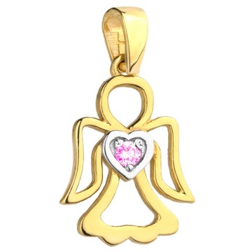 ЗОЛОТОЙ КУЛОН 585 СЕРДЦЕ АНГЕЛА