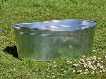 Большая овальная чаша для ванны, оцинкованная, из оцинкованного листового металла, 100л, ВАННА