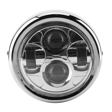 Reflektor motocyklowy uniwersalny zabytkowy aluminiowy retro LED okrągły