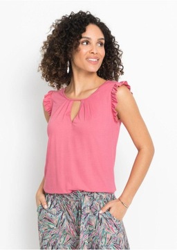 BONPRIX _ZT HD2 RÓŻOWY TOP Z FALBANAMI _/ 36