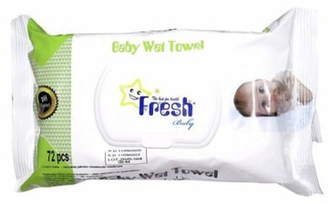 Chusteczki nawilżane Fresh baby z klipsem 72szt.