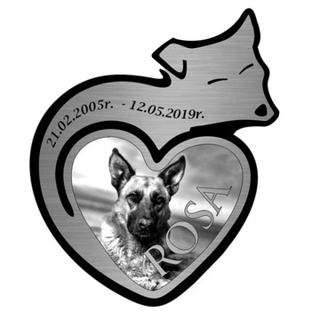 Tabliczka nagrobek dla psa rasa własny projekt