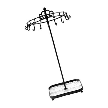 Поворотная подставка для ювелирных изделий. Железная подставка для браслета. Черные украшения.