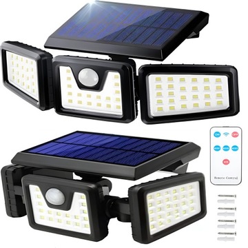 LAMPA SOLARNA Z CZUJNIKIEM ZMIERZCHU RUCHU ZEWNĘTRZNA OGRODOWA GARAŻOWA LED