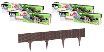 4 x Obrzeże ogrodowe rattan Garden Border IBRA 3,9 m - Brąz