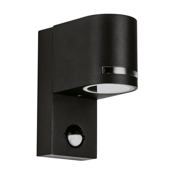 Kinkiet zewnętrzny ogrodowy czarny z czujnikiem ruchu IP44 GU10 35W FOREST