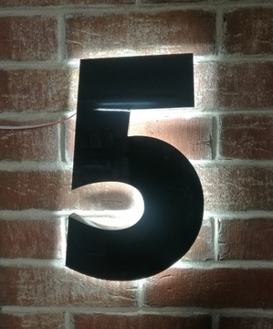 Podświetlany NUMER NA DOM 50cm wys, 1 Cyfra efekt HALO LED