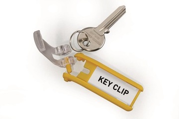 Zawieszki do kluczy Durable, Key Clip, 6 sztuk, żó