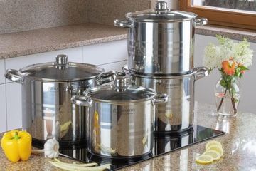 Набор кастрюль Edenberg из нержавеющей стали, 8 предметов.