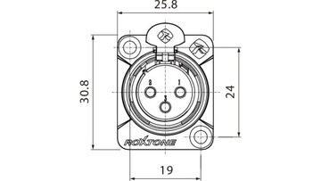 Roxtone RX3FD-NT — монтажное гнездо XLR