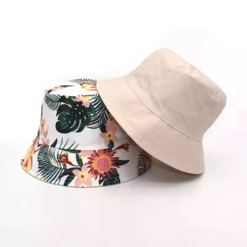 Czapka bucket hat kapelusz na lato monstera listki dwustronny egzotyczny