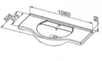 БЕЛАЯ КЕРАМИЧЕСКАЯ РАКОВИНА 105x50 DALLAS AQUAFORM