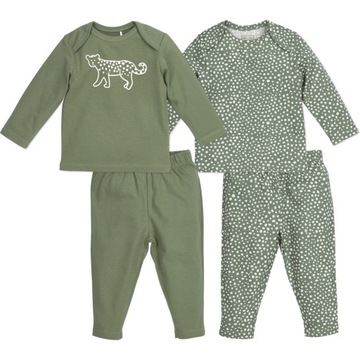 Meyco Baby Cheetah piżama dla niemowląt - 2-pak - forest green - 50/56