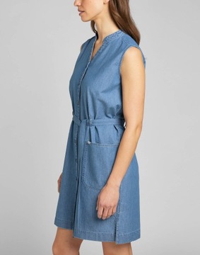LEE sukienka damska JEANS blue SMOCK DRESS XS XS