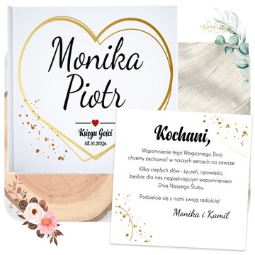 KSIĘGA GOŚCI NA ŚLUB WESELE SERCE + ANKIETY