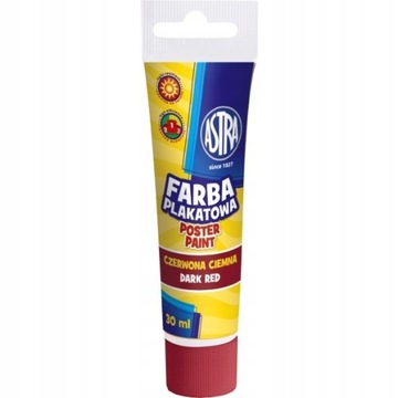 Farba plakatowa tuba 30 ml - czerwona ciemna 83110