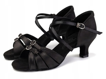 РЕГУЛИРУЕМЫЕ ТАНЦЕВАЛЬНЫЕ ТУФЛИ, ЧЕРНЫЕ, 7,5 см