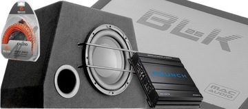 MAC AUDIO Skrzynia basowa BASS REFLEX 25cm + Wzmacniacz CRUNCH KABLE 10mm2