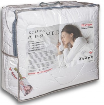 KOŁDRA 180x200 CAŁOROCZNA ALERGIMED POLSKI PRODUKT WYSOKA JAKOŚĆ CERTYFIKAT