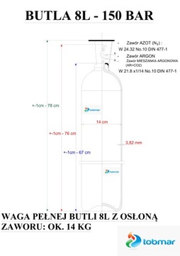 НОВЫЙ БАЛЛОН АЗОТНЫЙ КОНДИЦИОНЕР АРГОН 8Л ПОЛНЫЙ
