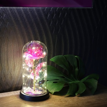 ВЕЧНАЯ РОЗА В СТЕКЛЕ, СВЕТЯЩАЯСЯ СВЕТОДИОДНАЯ ПОДАРОЧНАЯ КОРОБКА.