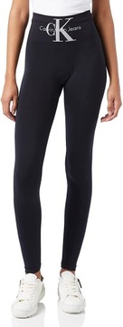 CALVIN KLEIN DÁMSKE LEGÍNY CKJ WOMEN LEGGING 1P HIGH-WAIST LOGO BLACK S