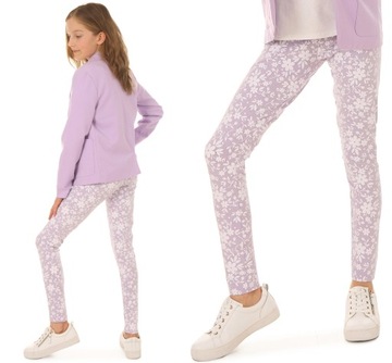 Legginsy wzorzyste getry NADRUKI - 146 KROPEK 035