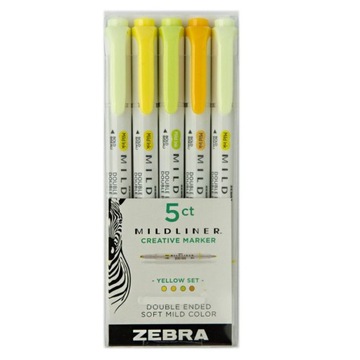 Zakreślacze Zestaw Yellow Zebra Mildliner 5 kol