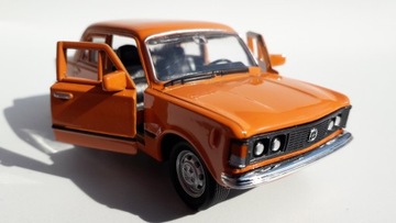 Fiat 125P Оранжевая металлическая модель WELLY 1:34