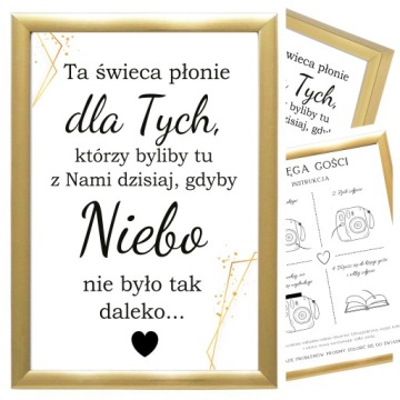 TA ŚWIECA PŁONIE - WESELE ŚLUB - ZŁOTA RAMKA -