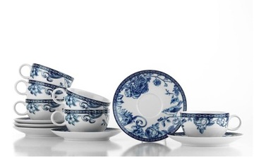 FILIŻANKA ZESTAW PORCELANOWY DO KAWY ESPRESSO KUTAHYA 6 + 6