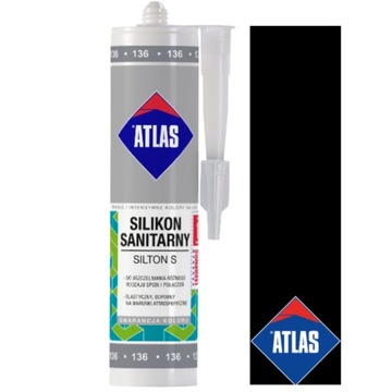 ATLAS SILIKON SILTON SANITARNY CZARNY 204 280ml